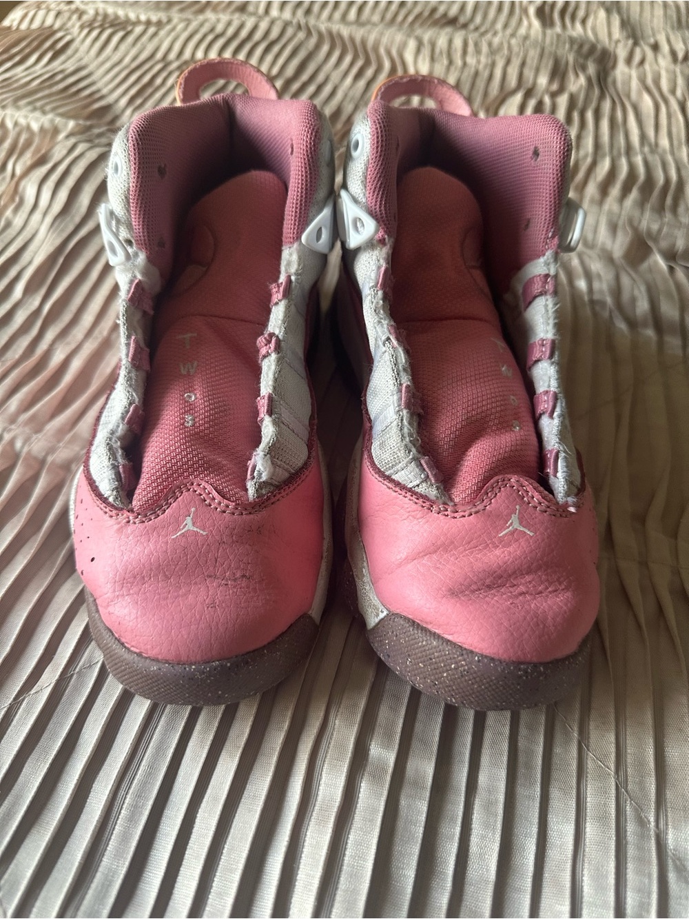 Jordan Kids' Pink and White High-Top Sneakers